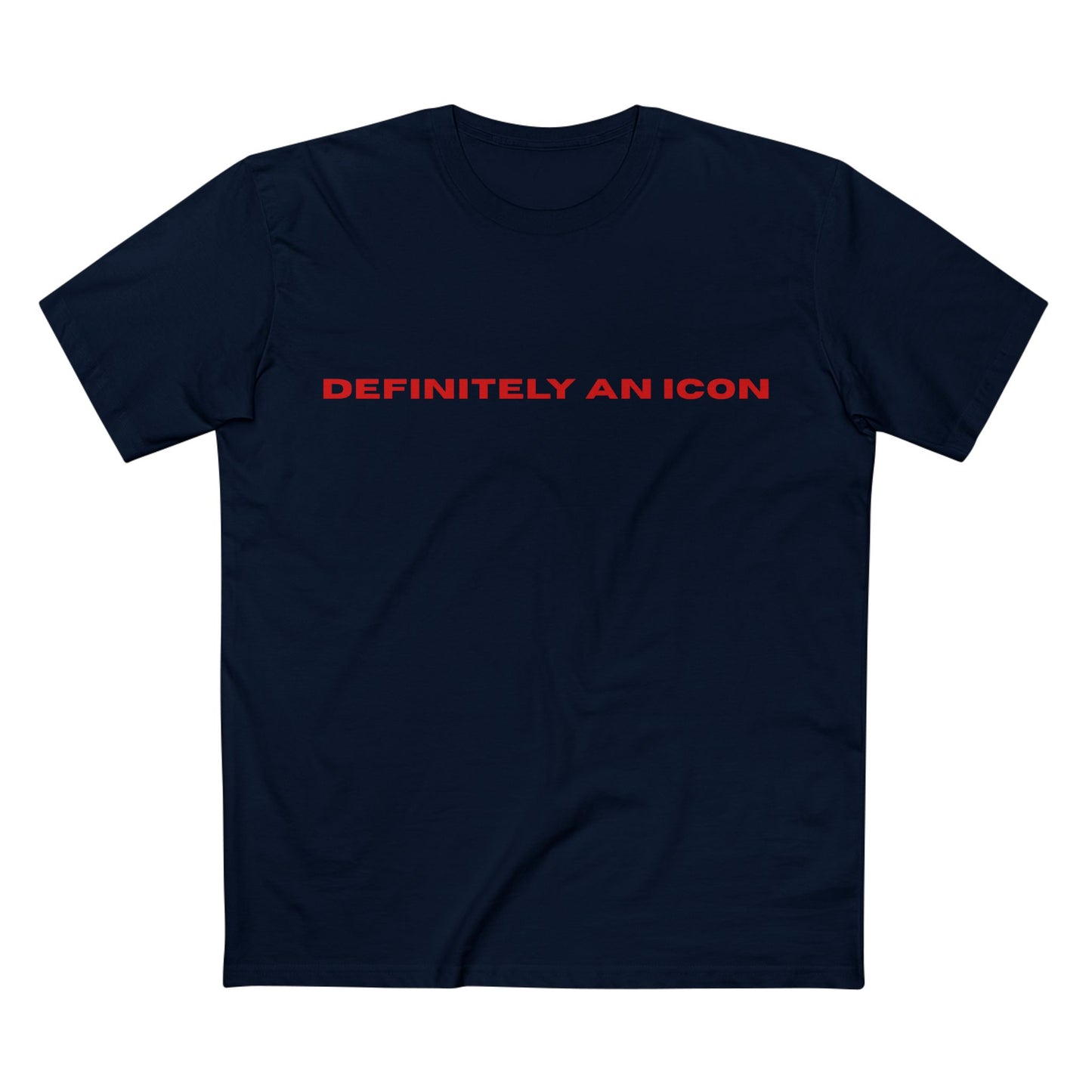 DEFINITELY AN ICON navy tee mockup