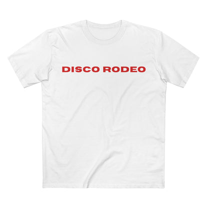 DISCO RODEO Red Edition natural tee mockup
