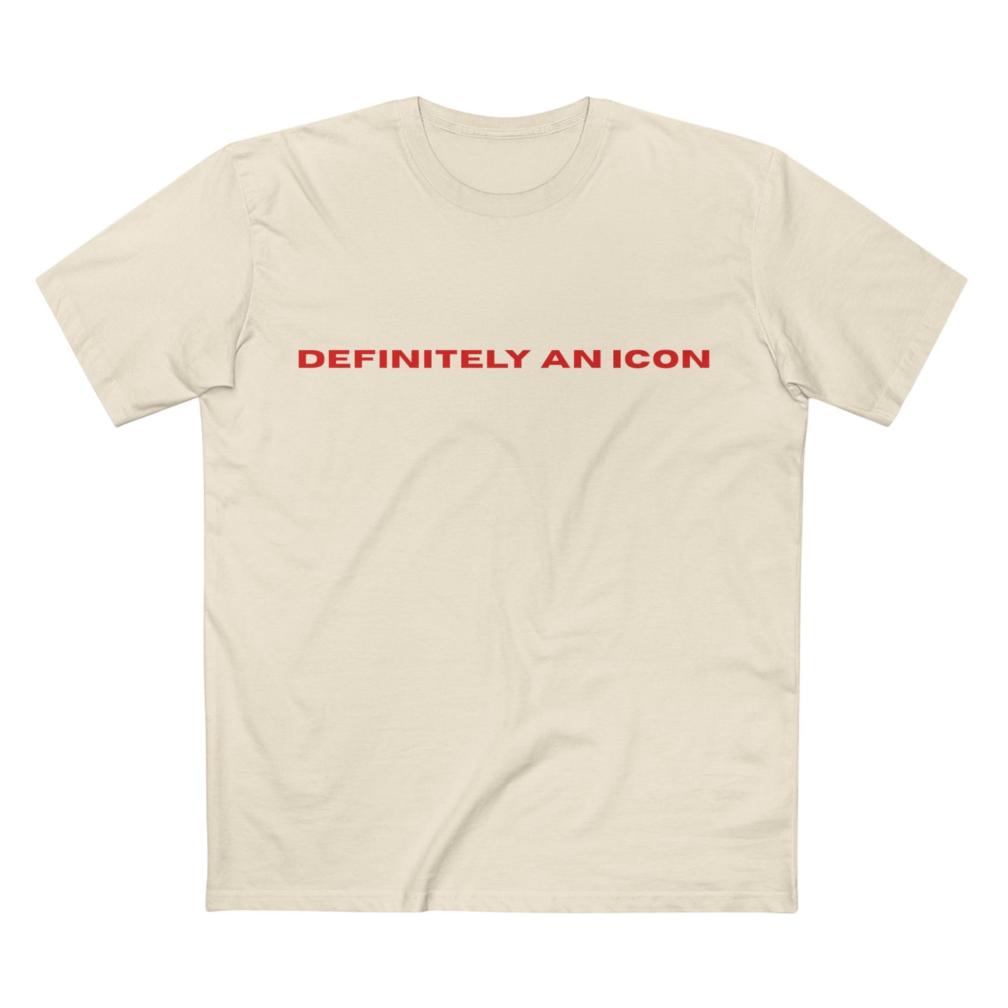 DEFINITELY AN ICON natural tee mockup