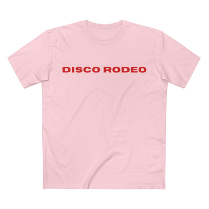 DISCO RODEO Red Edition white tee mockup
