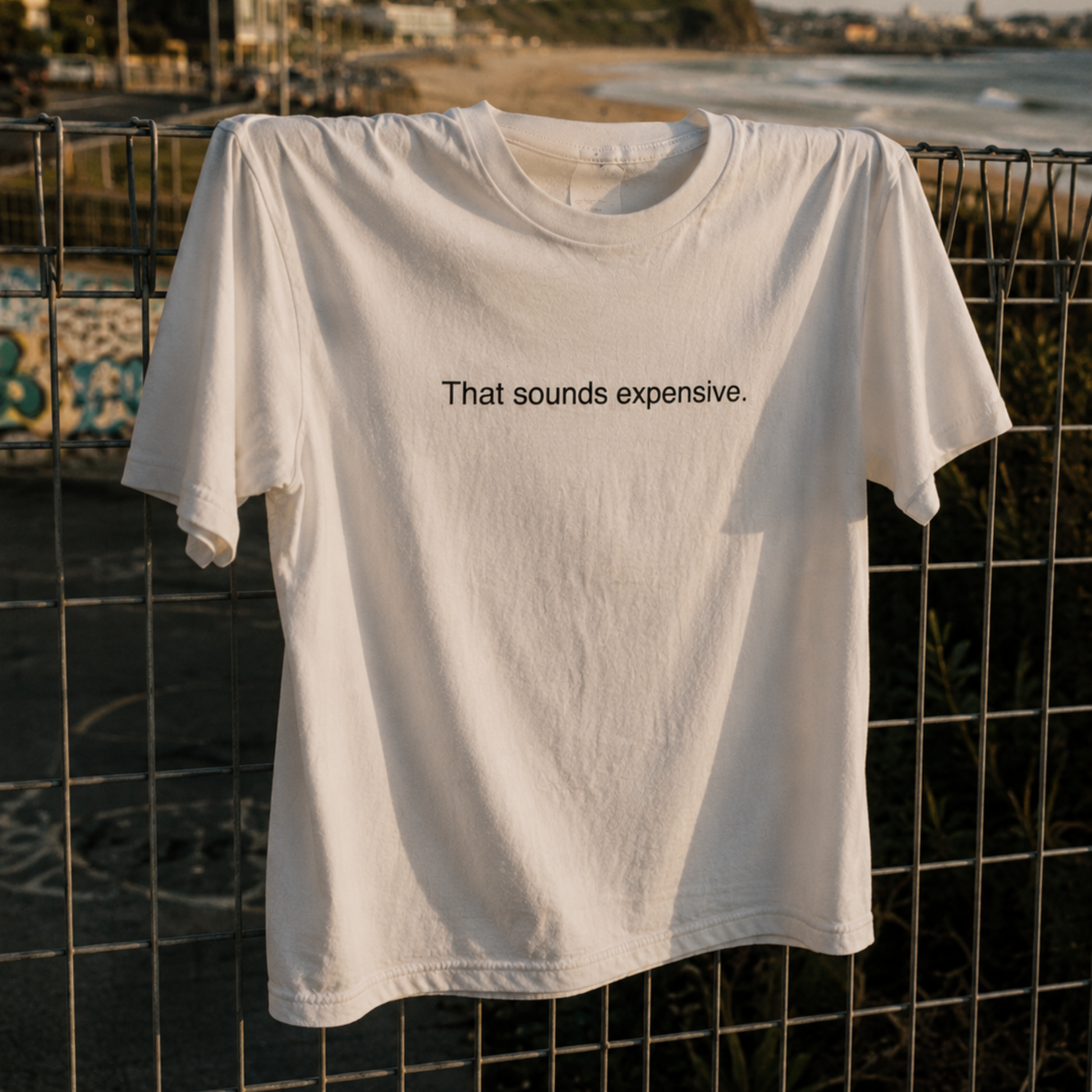 THAT SOUNDS EXPENSIVE STRANDED tee styling image