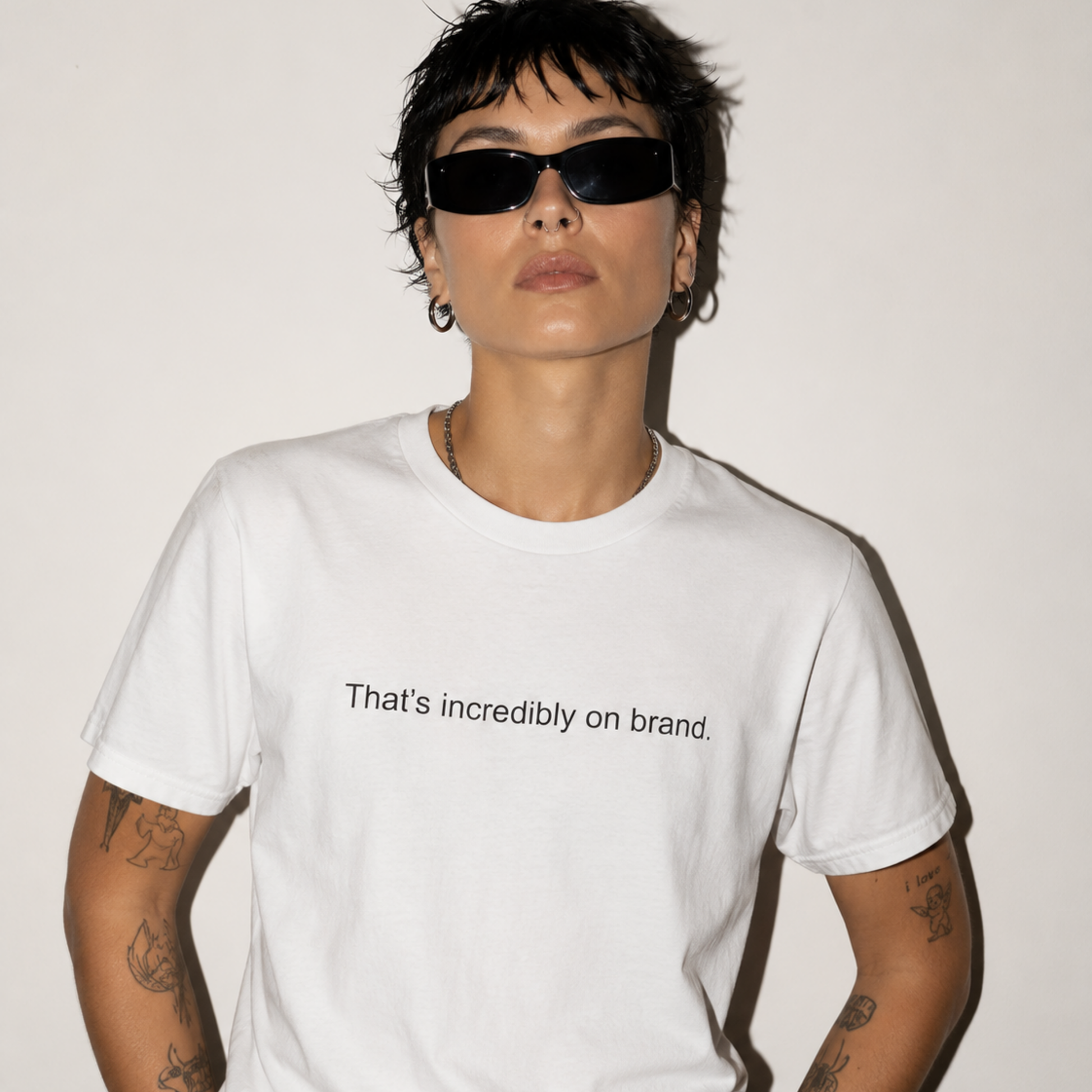 THAT'S INCREDIBLY ON BRAND premium white statement tee by STRANDED
