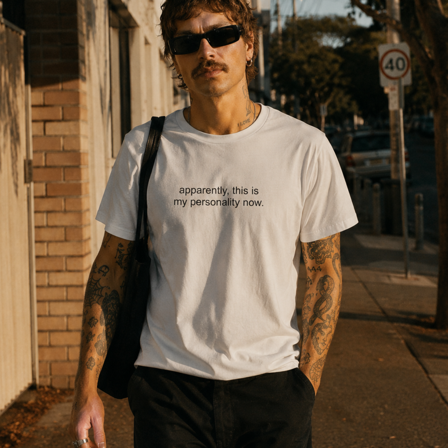 APPARENTLY, THIS IS MY PERSONALITY NOW tee detail view
